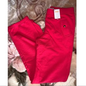 Pink jogger sweats with leopard bow